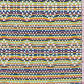 2 1/8 YD PC-Rainbow Stripe Mesh Knit Fabric