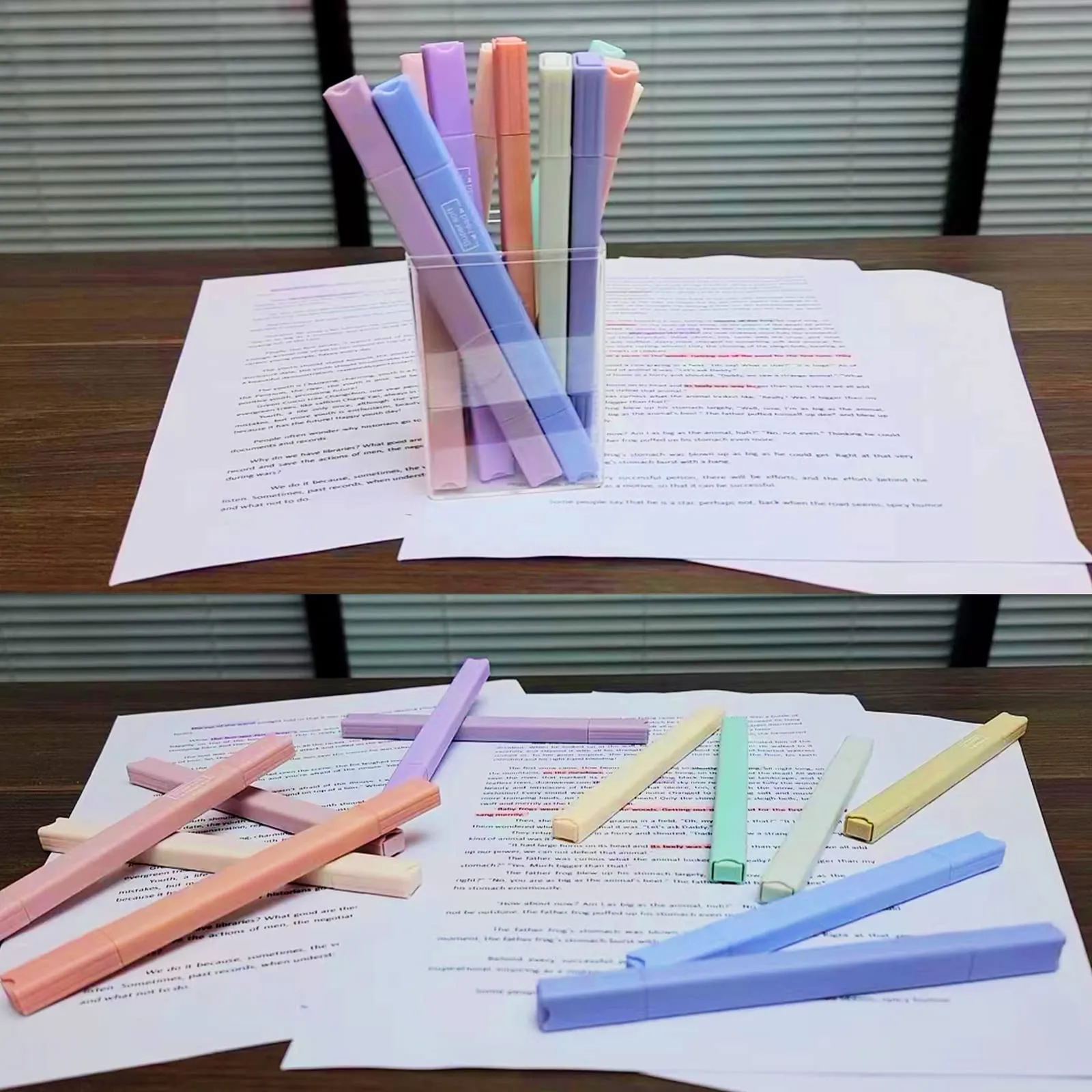 Aesthetic Pastel Highlighters: 12pcs Set