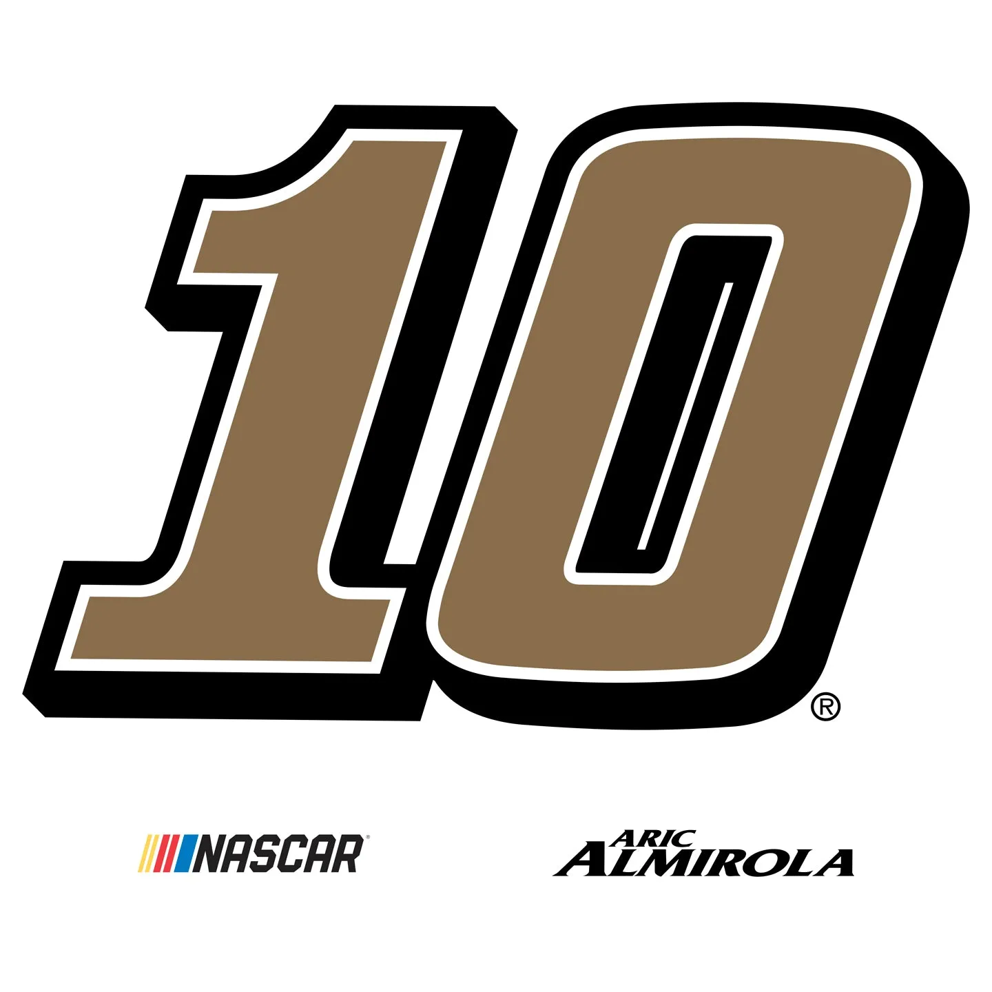 Aric Almirola  #10 Logo  - Officially Licensed NASCAR Removable Wall Decal