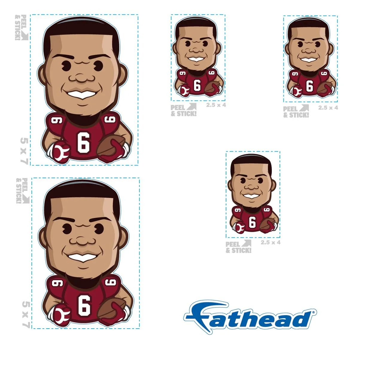 Arizona Cardinals: James Conner  Emoji Minis        - Officially Licensed NFLPA Removable     Adhesive Decal