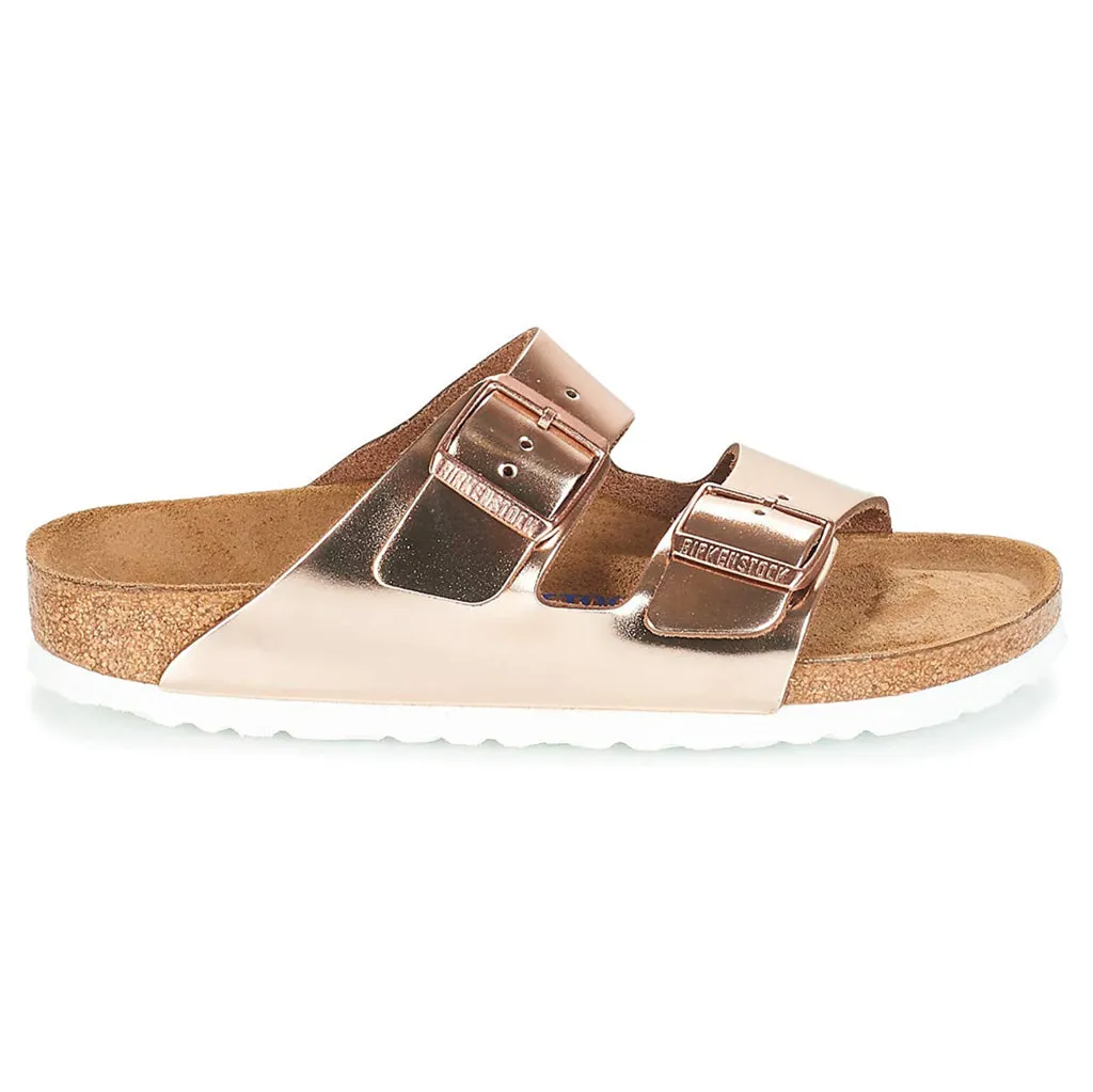 Arizona Soft Footbed Natural Leather Women's Slide Sandals