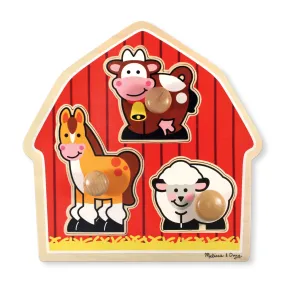 Barnyard Animals Jumbo Knob Puzzle - 3 Pieces