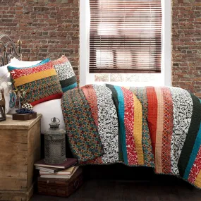 Boho Stripe 3 Piece Quilt Set