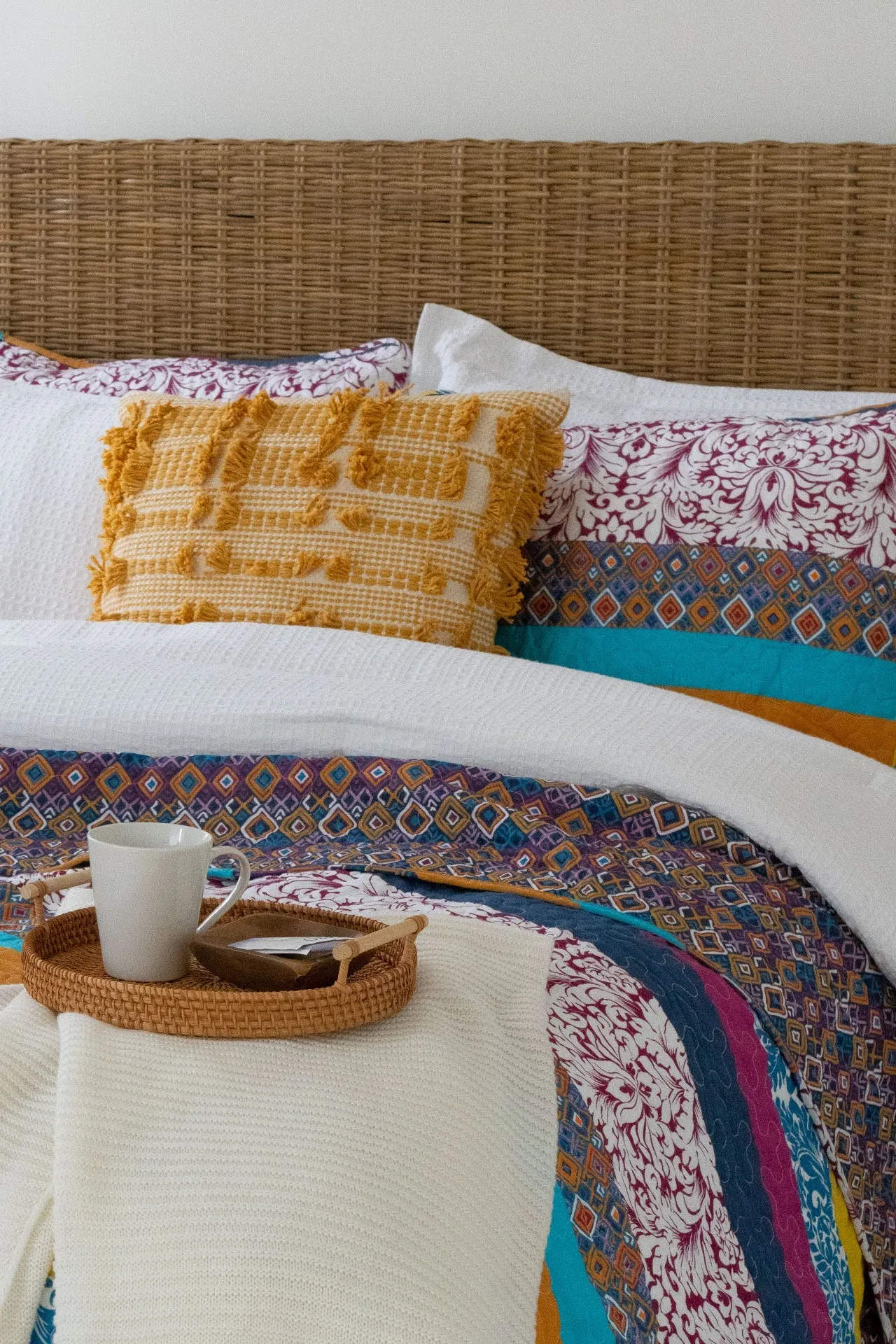 Boho Stripe 3 Piece Quilt Set