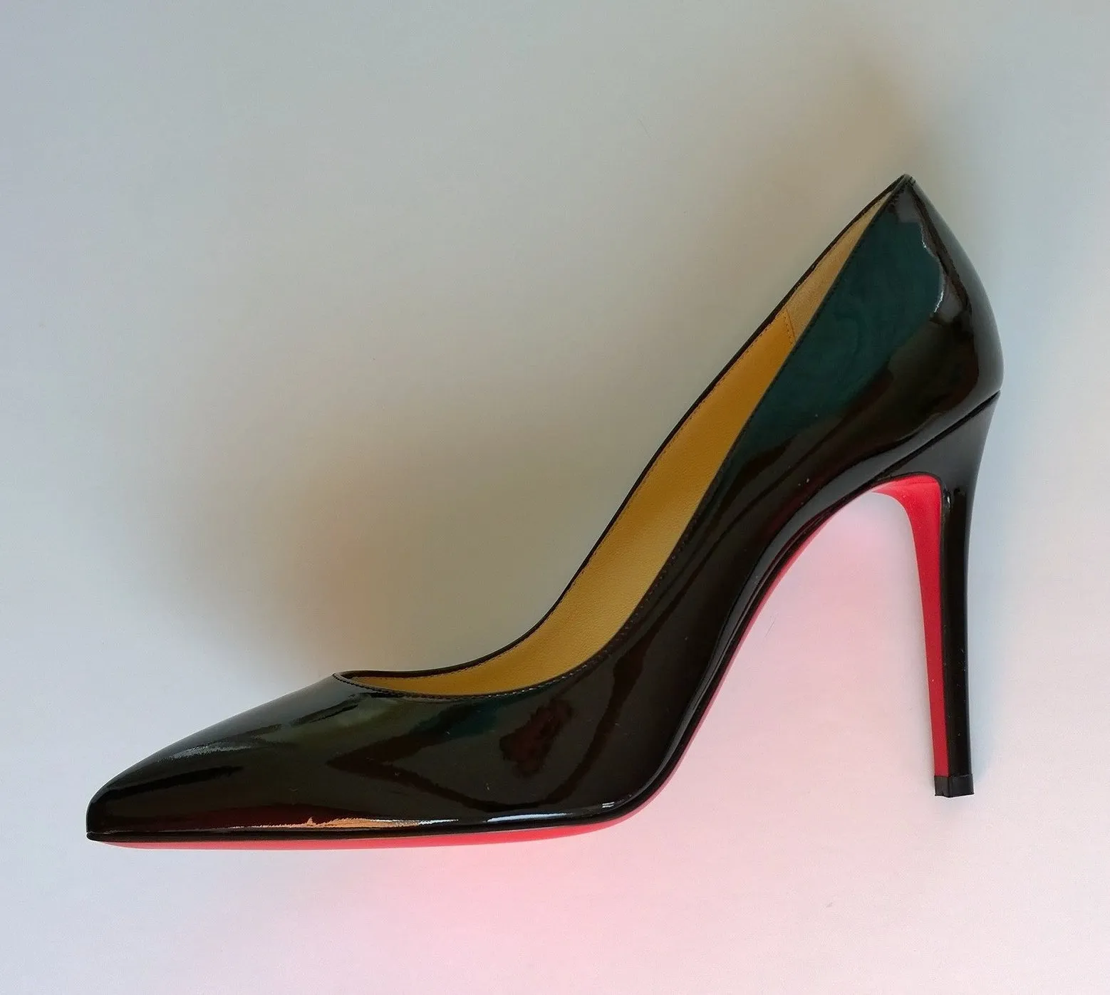 Christian Louboutin Pigalle 100 Black Patent Heels