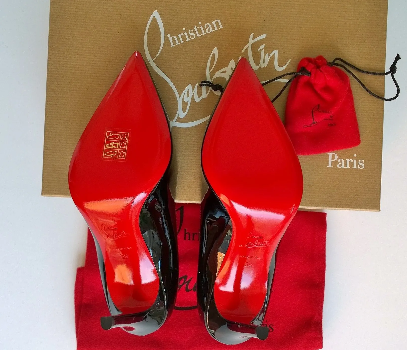 Christian Louboutin Pigalle 100 Black Patent Heels