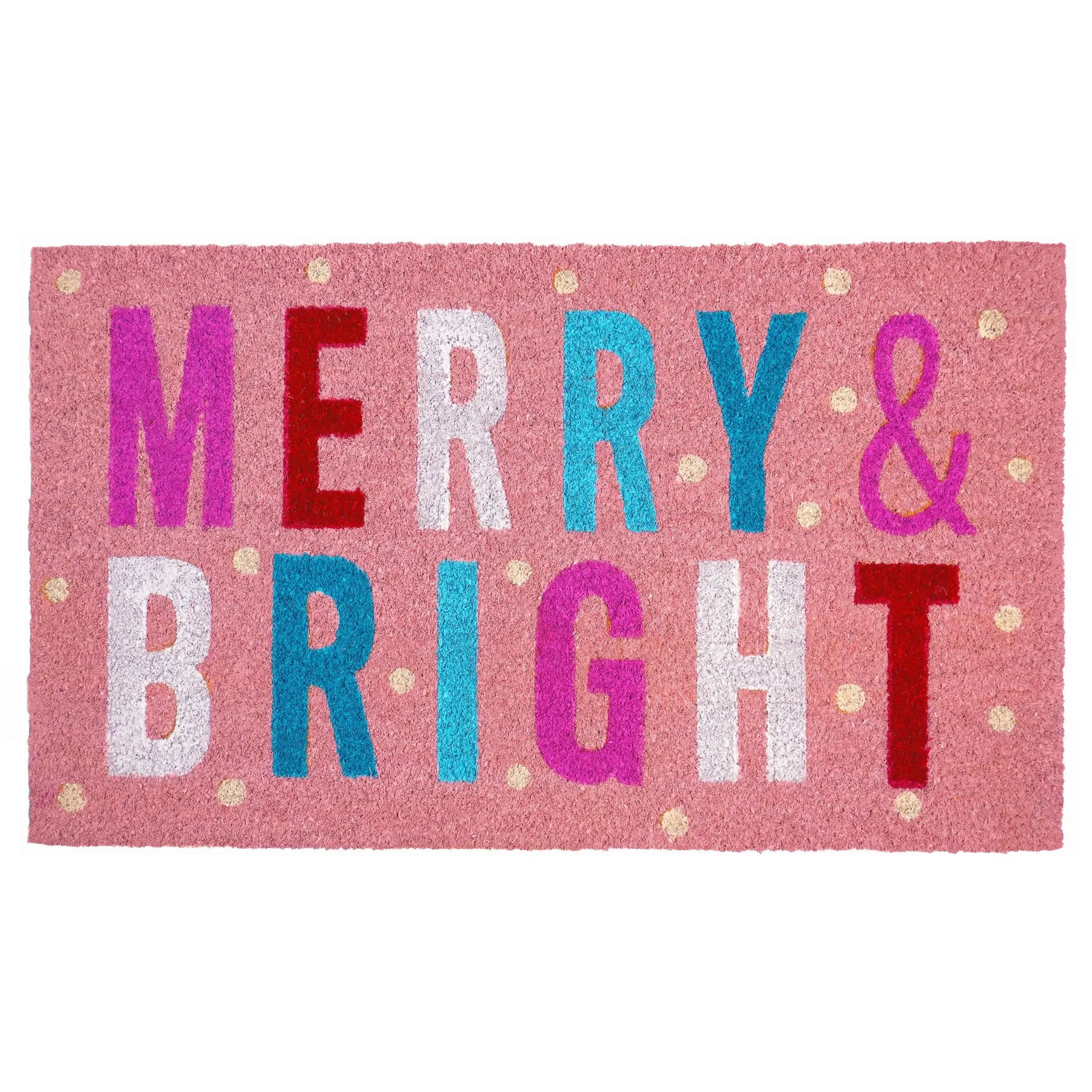 Christmas Pink Merry & Bright Doormat