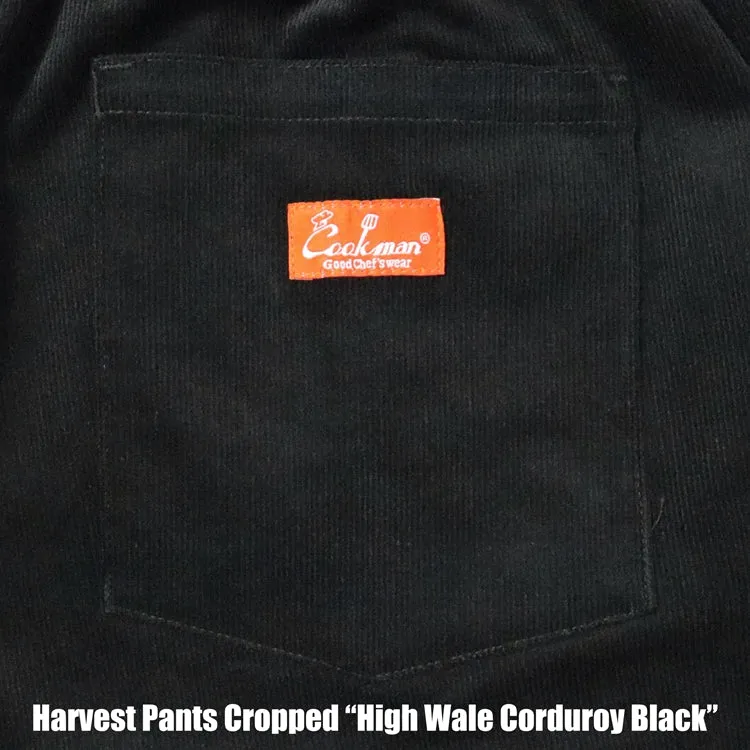 Cookman Harvest Pants Cropped - High Wale Corduroy : Black