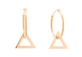 E3 Open Triangle Hoop Earrings, Red Gold