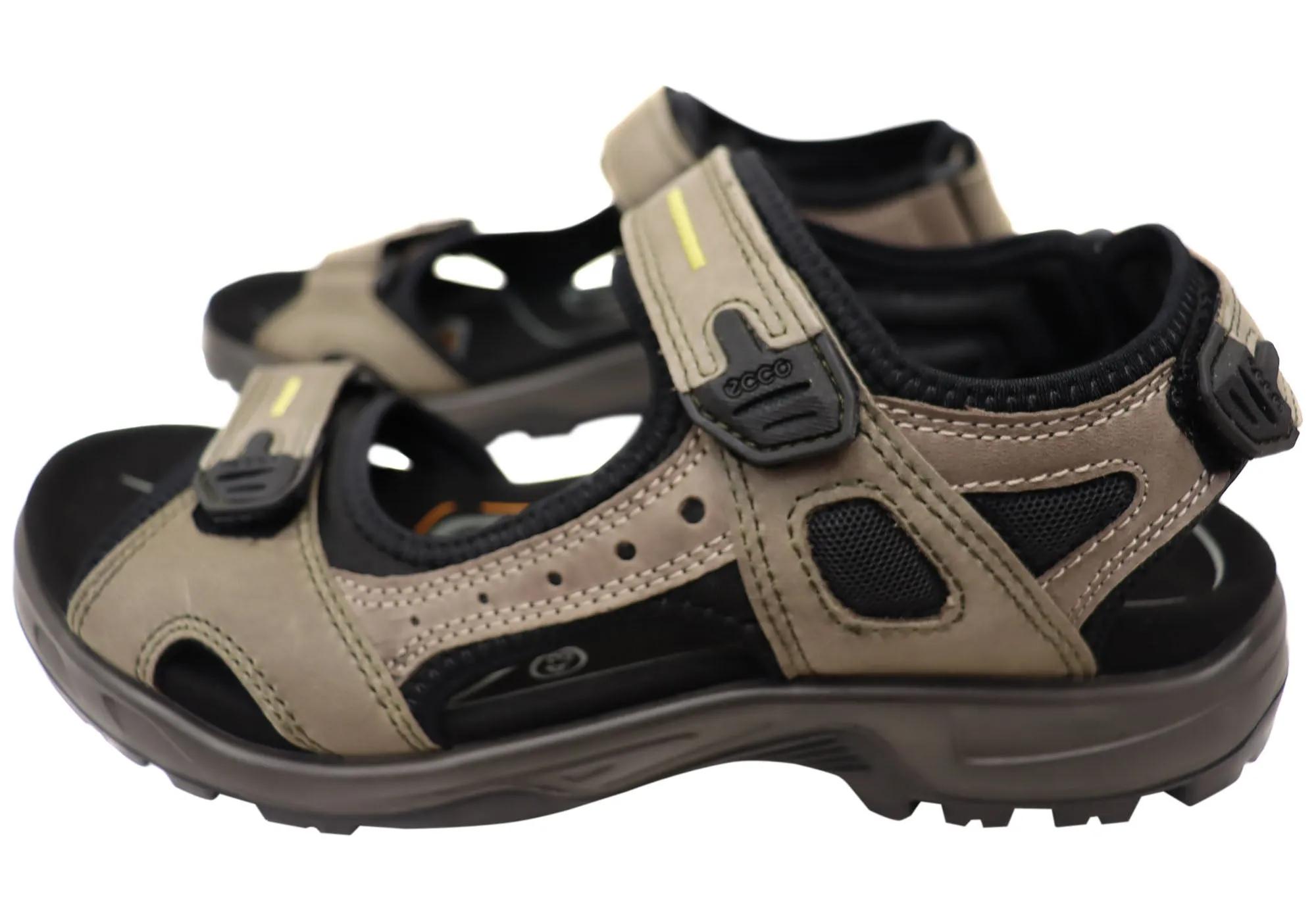 ECCO Mens Offroad Comfortable Leather Adjustable Sandals