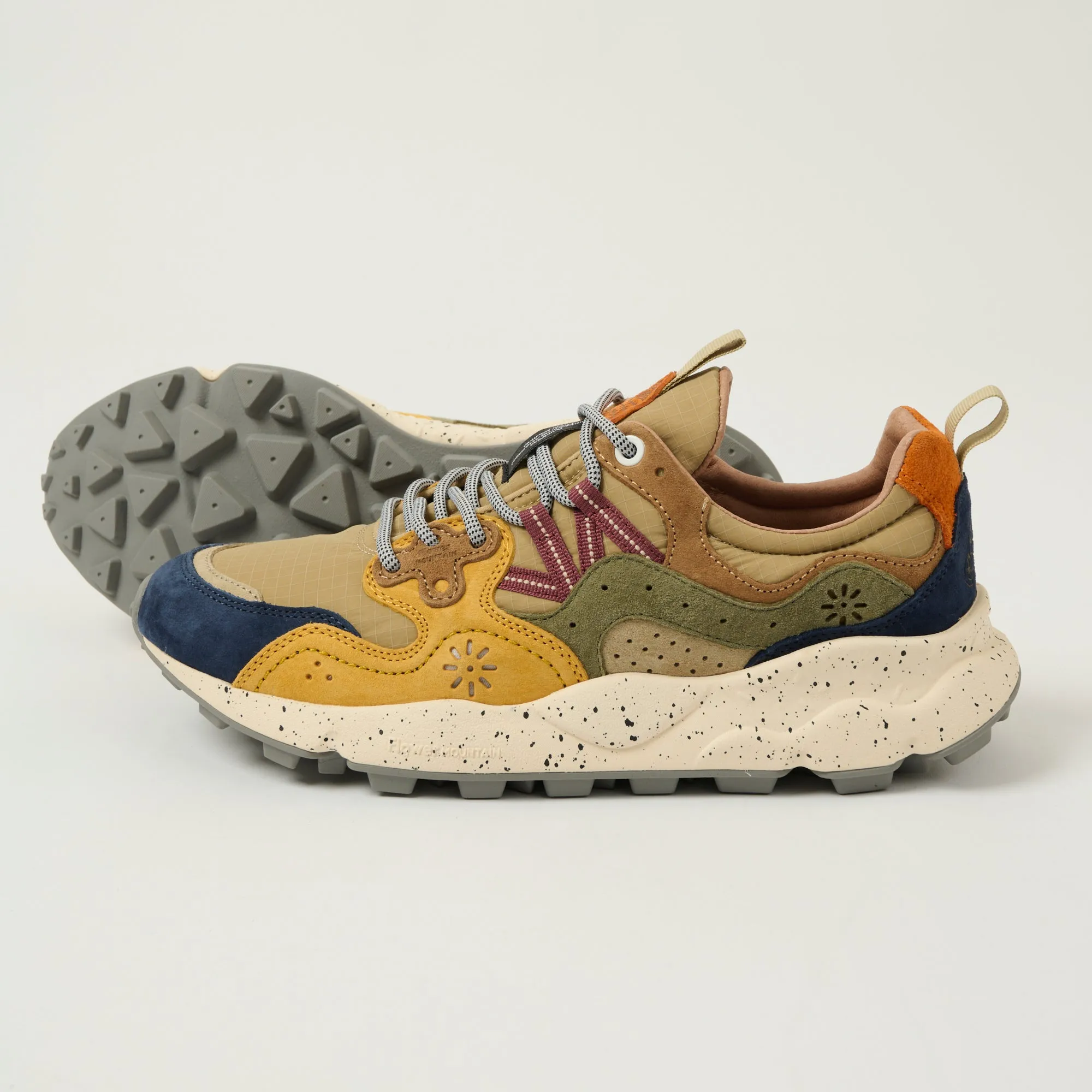 Flower Mountain Yamano 3 Man Suede/Nylon Sneaker -Navy/Cream