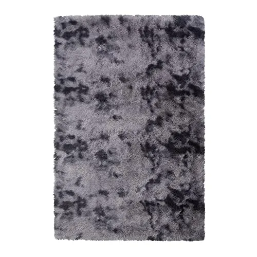 GARVEE Modern Fluffy Area Rug Shaggy Area Rug for Bedroom Luxury Soft Rug Furry Faux Fur Rug for Nursery Non-Slip Floor Carpet Non-Shedding Area Rug, Dark Grey, 4×6 Feet