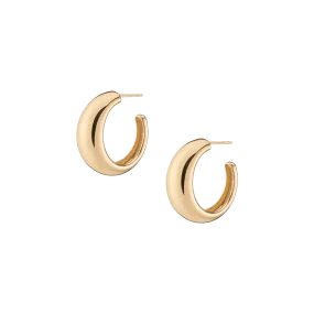 Gold Smooth Arch Hoops Medium