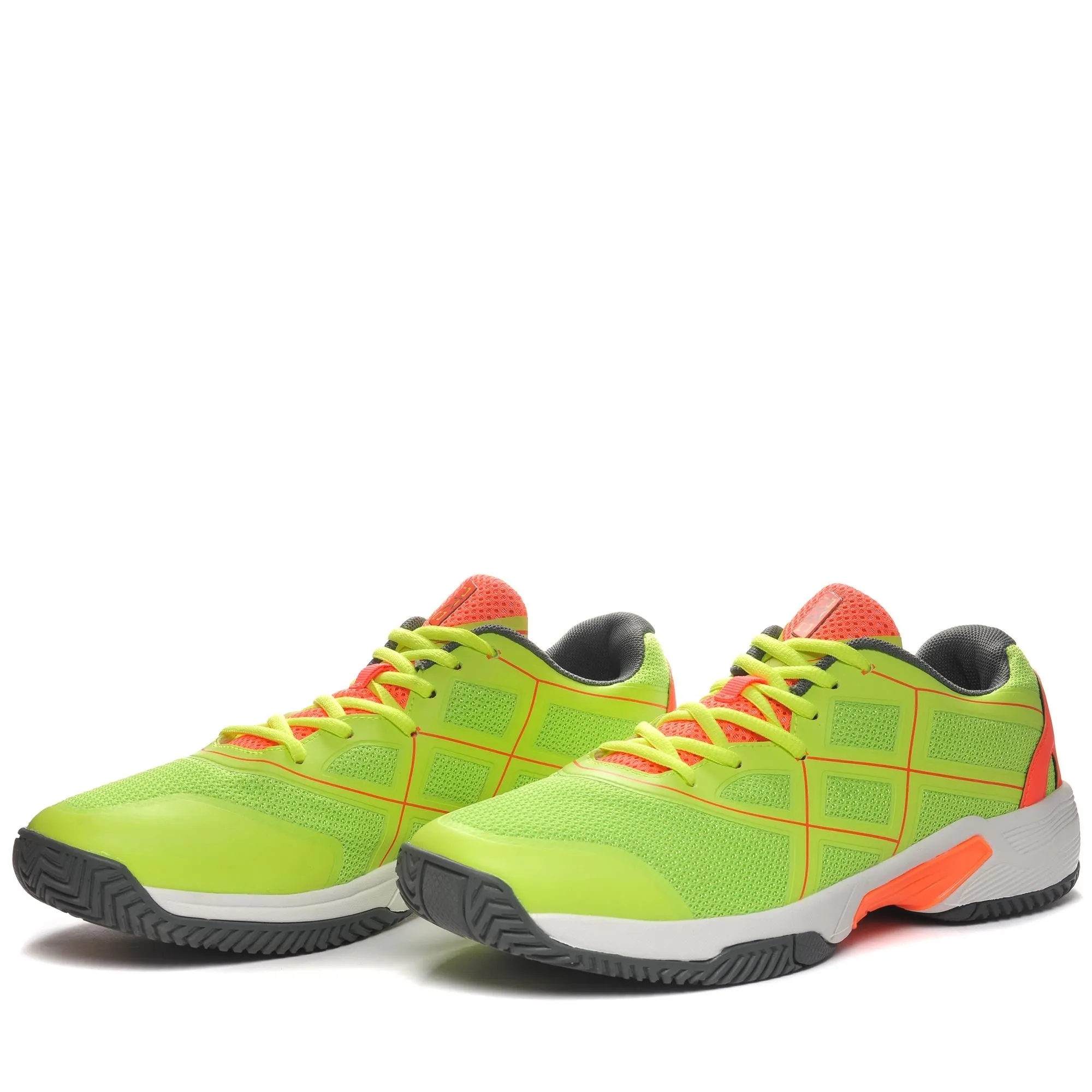 KOMBAT PADEL MATCH - Sport Shoes - Low Cut - Unisex - NEON GREEN-NEON CORAL