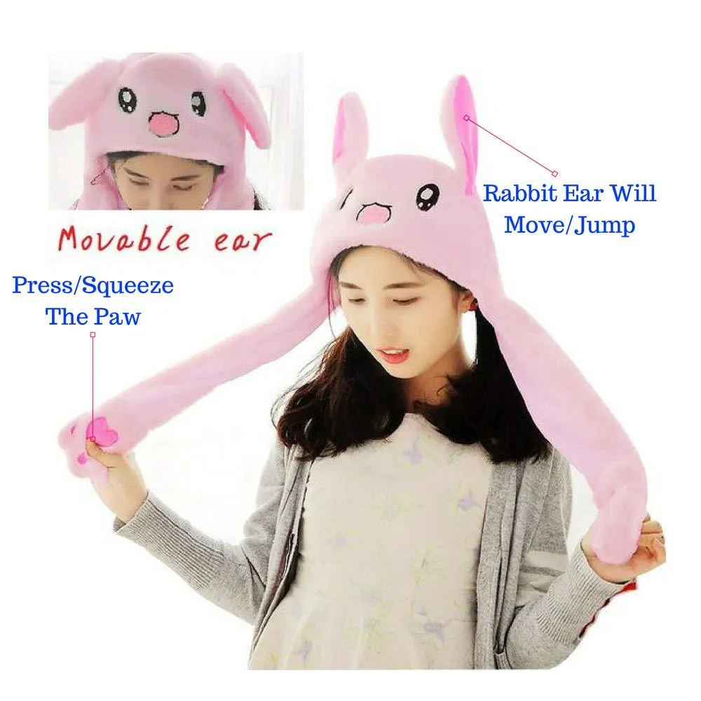 LED Movable-Ear Pink Bunny Hat