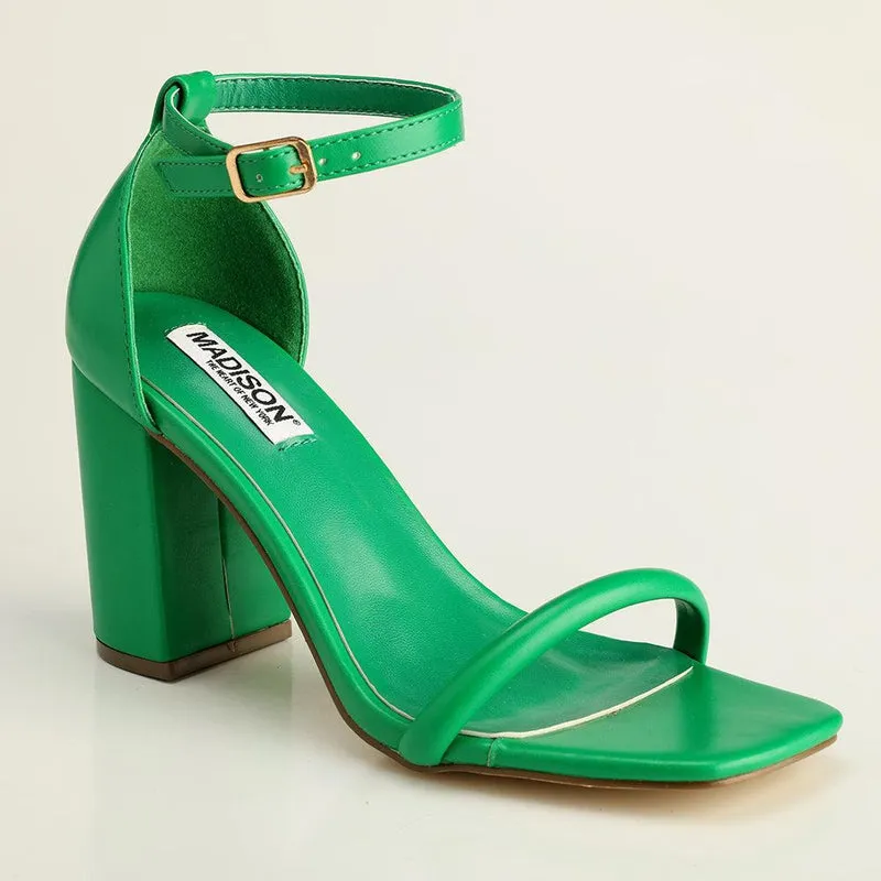 Madison Adriana Block Heel Sandals - Green