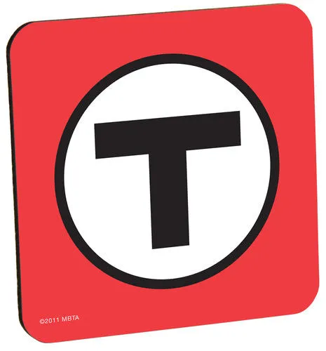 MBTA Red Line T Logo Coaster