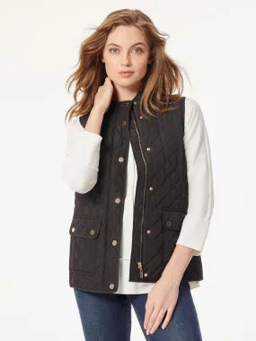 Plus Zip-Front Quilted Vest