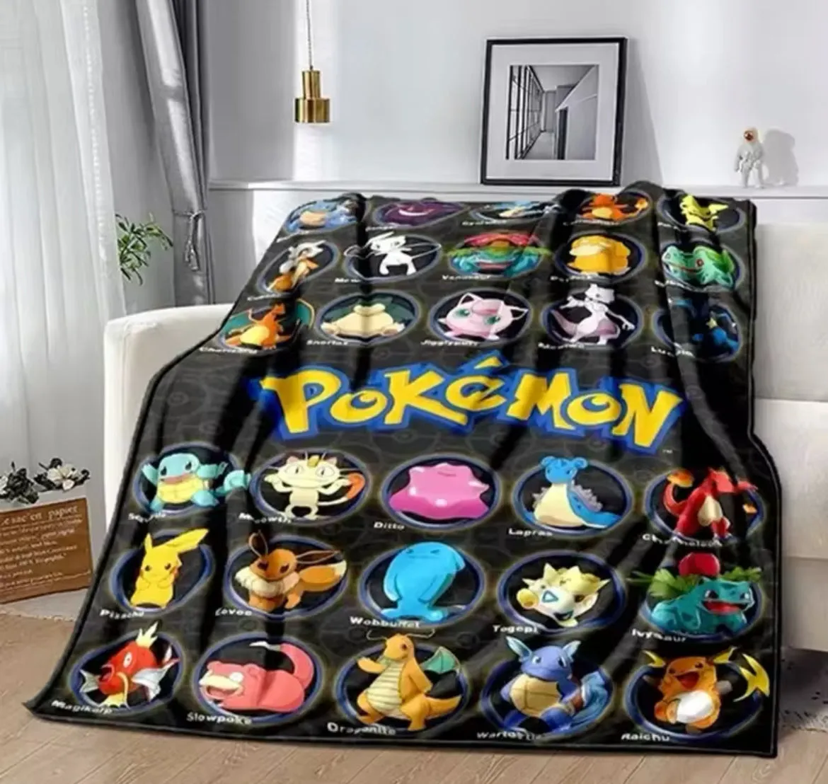 Pokemon Cartoon Anime Throw Blanket