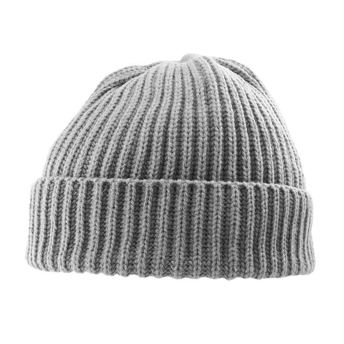 Ribbed Knit Cuffed Beanie Hat