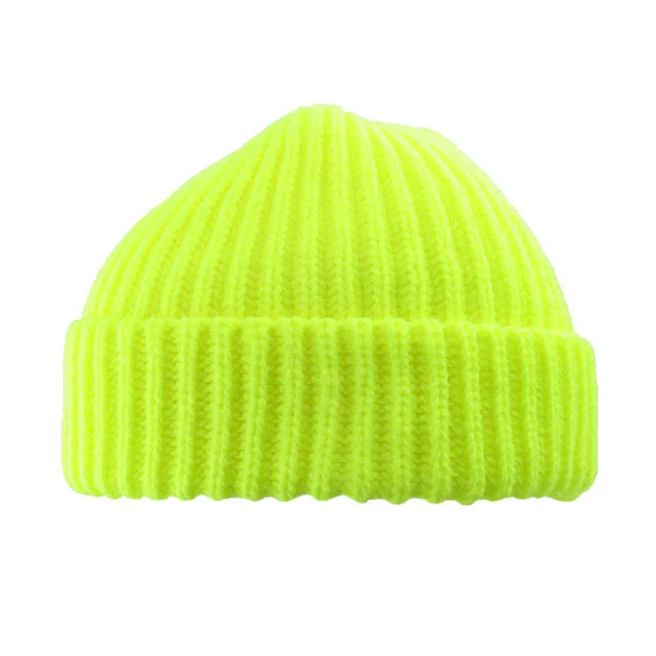 Ribbed Knit Cuffed Beanie Hat