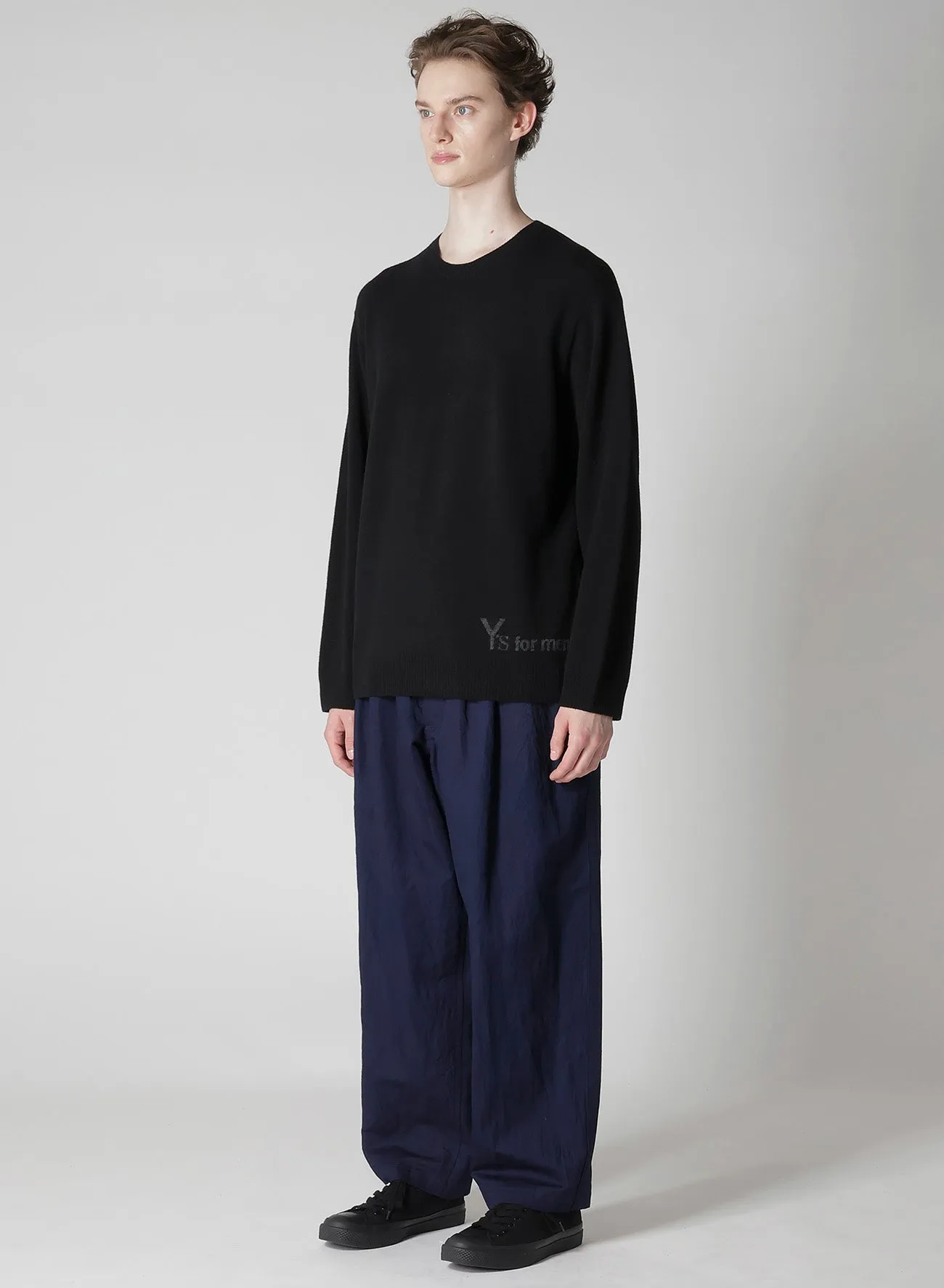 ROUND NECK INTARSIA KNIT WITH Y's for men LOGO